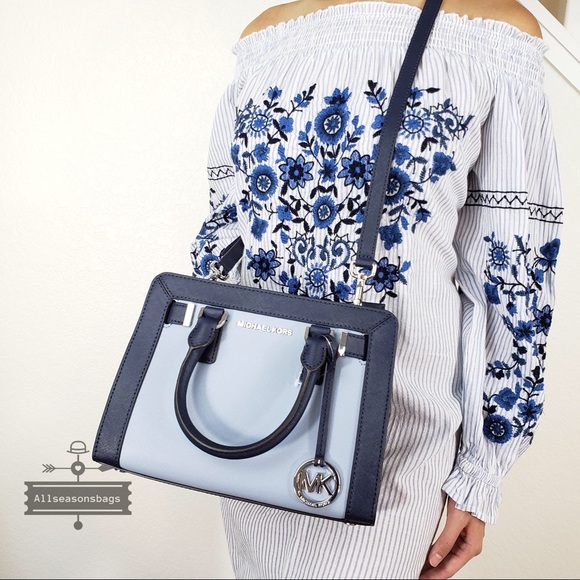 NWT Michael Kors Dillon Small Satchel Pale Blue - Picture 4 of 8